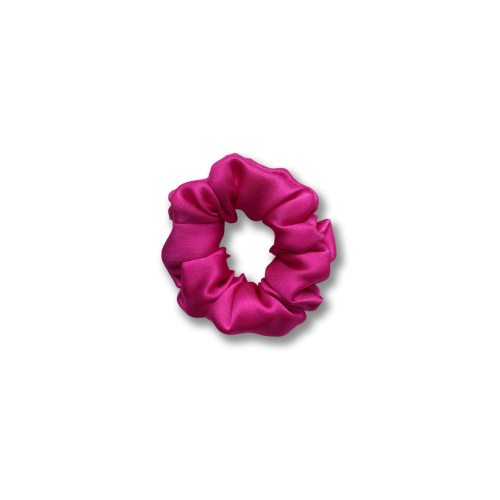 Jedwabna gumka do włosów dla dzieci różowa fuksja szeroka Giove.png