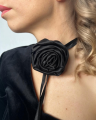 Jedwabna róża choker na szyję czarny Giove.png