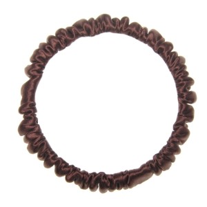 Jedwabna gumka Basic mini - czekoladowa
