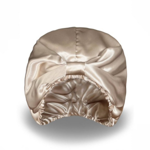 Jedwabny turban do włosów - Piaskowy