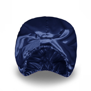 Jedwabny turban do włosów - Granatowy